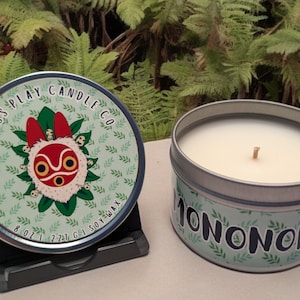 Mononoke 8oz Tin Candle | Cedar, Moss & Clove | Fantasy Forest Spirit Travel Candle