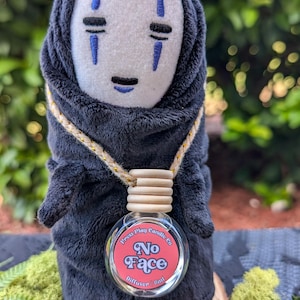 No Face Car Diffuser | Anime Inspired Car Air Freshener | Citrus Mint Tonka Scent | Fandom Car Accessory | Geeky Gift