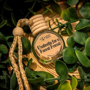 Difusor de coche Umbrella For a Forest Friend / Inspirado en Studio Ghibli / Aroma a rocío, bergamota y lirio / Totoro