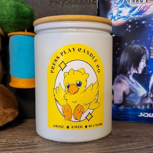 Kweh Candle: Final Fantasy Chocobo Soy Candle - Sea Salt & Zoe