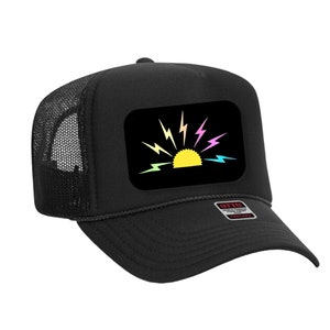 Rainbow Sunshine Trucker Hat, Foam Trucker Hat, Custom Embroidery, Custom Hat, Otto cap, Personalized Hat, Mesh Trucker Hat, Logo Hat