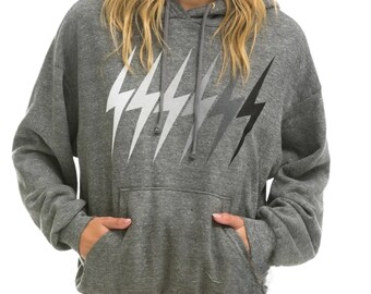 Ombré Grayscale Lighting Bolt Sweatshirt