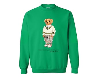 Preppy Polo Bear Fleece Sweatshirt Hoodie