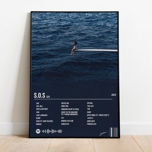 S.O.S / SZA / Impresión de pared / Póster de portada de álbum / Decoración de pared / Póster de dormitorio / 12" x 18"