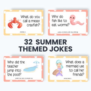 Summer Jokes Lunchbox Notes for Kids, Lunch Box Jokes, Kids Lunch Notes Printable image 3