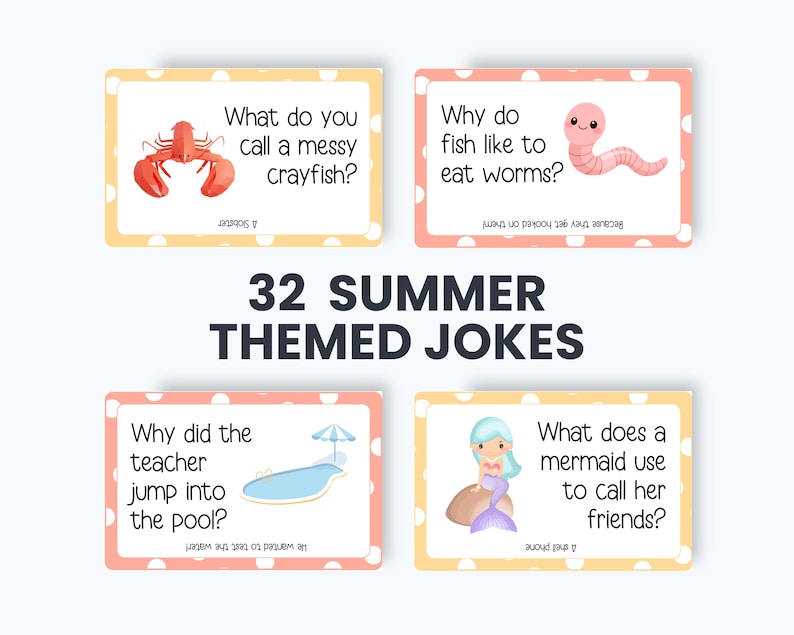 Summer Jokes Lunchbox Notes for Kids, Lunch Box Jokes, Kids Lunch Notes Printable image 3