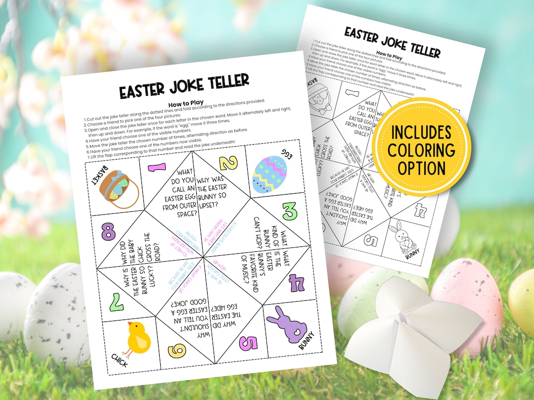 Easter Cootie Catcher Printable, Joke Teller, Printable Easter Games ...