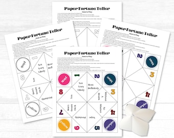 Origami Fortune Teller Printable: Sleepover Party Game (PDF)