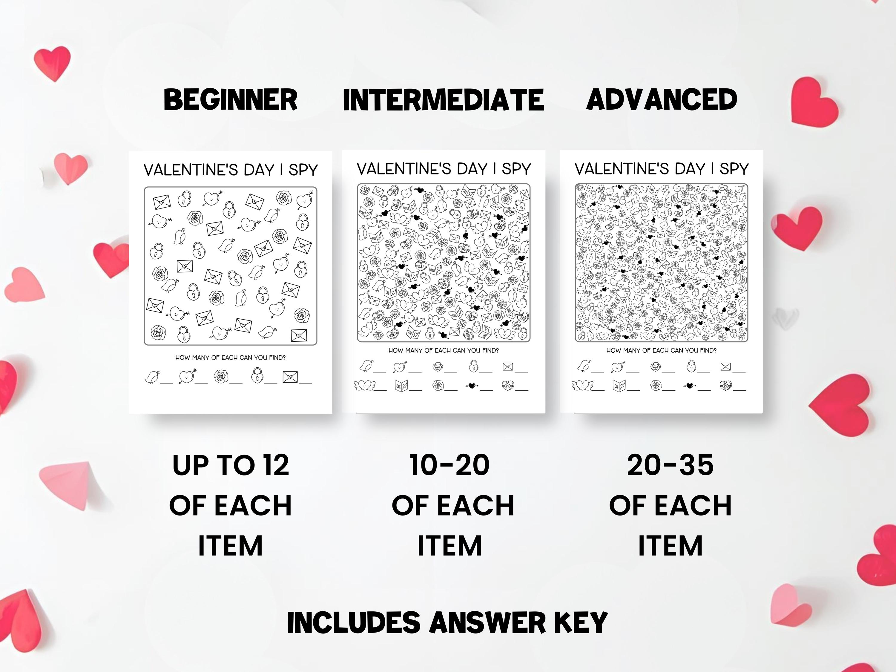 Valentine's Day I Spy Game Printable, I Spy Valentines Classroom ...