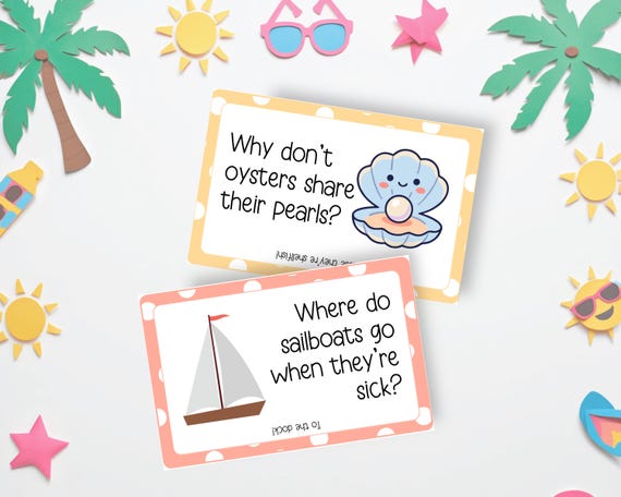Summer Jokes Lunchbox Notes for Kids,  Lunch Box Jokes, Kids Lunch Notes Printable
