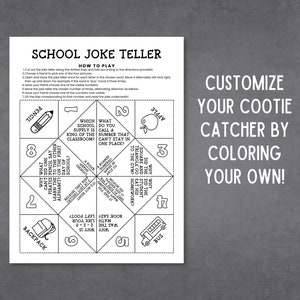 Back to School Jokes Printable Games for Kids, Paper Fortune Teller ...