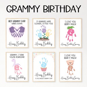 Grammy Birthday Gifts, Handprint Birthday Card Printable, Happy Birthday Grammy,  Grammy Gifts From Grandkids, Happy Birthday Grandma Card