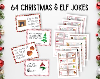 Christmas Joke Cards, Christmas Cracker Jokes, Elf Jokes, Advent Calendar Fillers for Kids, Christmas Jokes Printable, Lunchbox Jokes