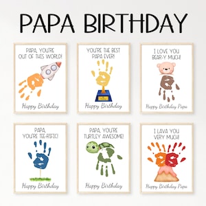 Papa Birthday Card, Papa Gifts from Grandkids, Handprint Birthday Card, Handprint Art Printable, Papa Birthday Gift, Papa Card