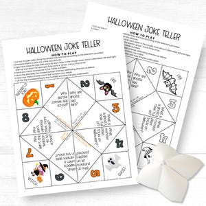 Halloween Jokes Cootie Catcher: Printable Fortune Teller Game (PDF)