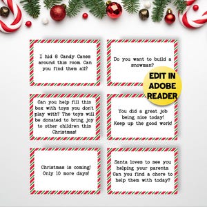 Editable Elf Note Cards, Printable Elf Note Template, Personalized Message from Elf, Elf Activity