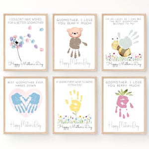 Godmother Mothers Day Handprint Card, Handprint Mothers Day Card, Godmother Gifts for Mothers Day, Printable Mothers Day Card for Godmother