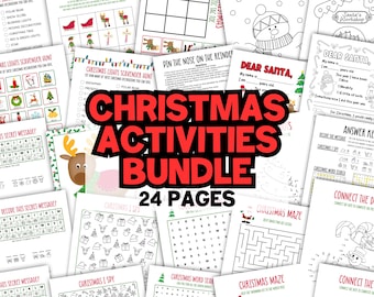 Christmas Activities for Kids Printables, Holiday Party Games, Printable Activity Pages