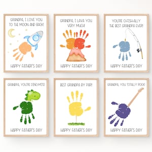 Grandpa Fathers Day Gifts, Printable Handprint Fathers Day Card, Gift For Grandpa From Grandkids, Happy Father's Day Grandpa