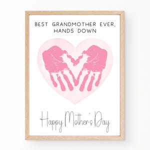 Grandmother Handprint Mothers Day Card, If Grandmothers Were Flowers, Printable Mothers Day Handprint Gift From Grandkid