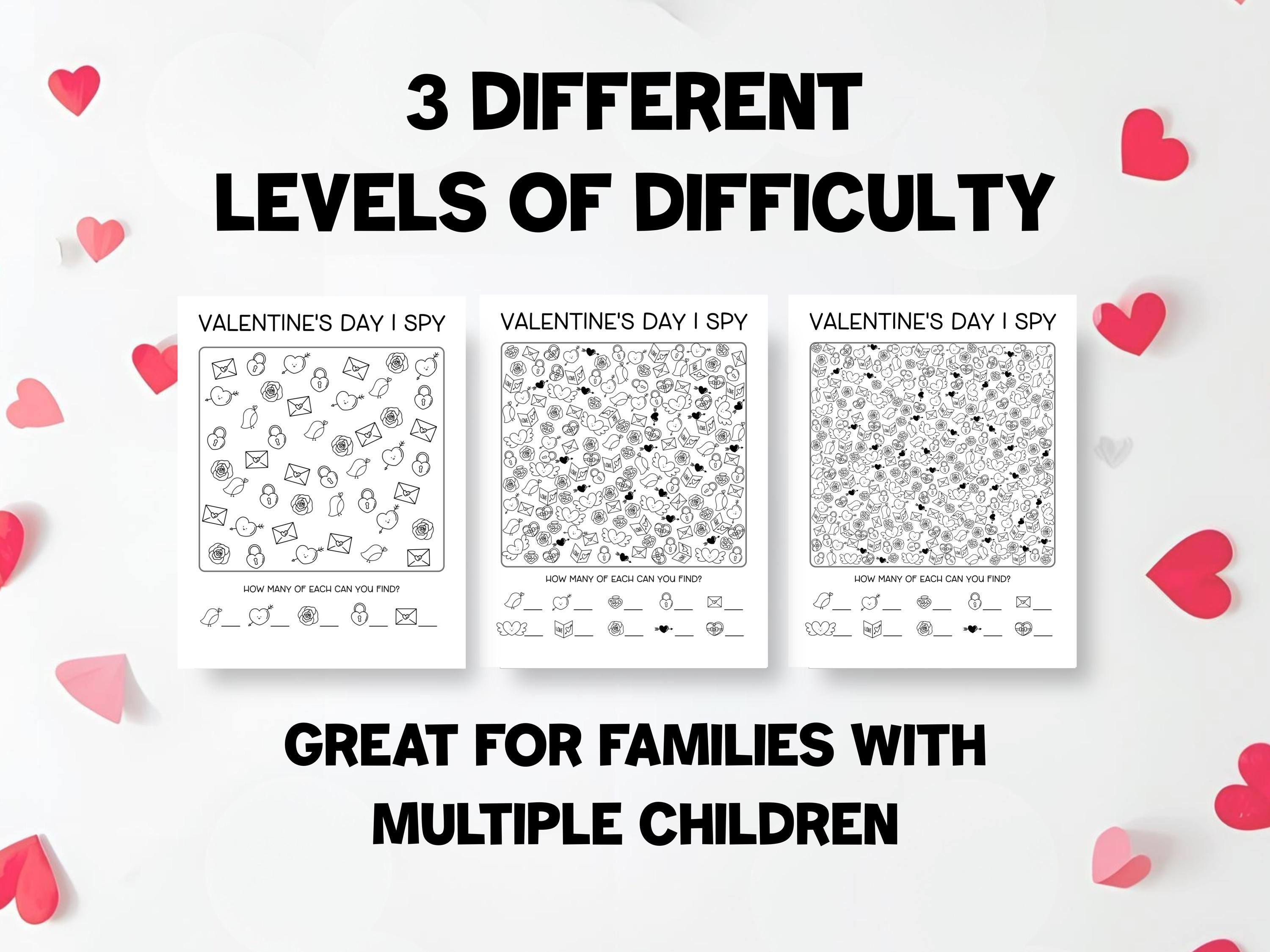 Valentine's Day I Spy Game Printable, I Spy Valentines Classroom ...