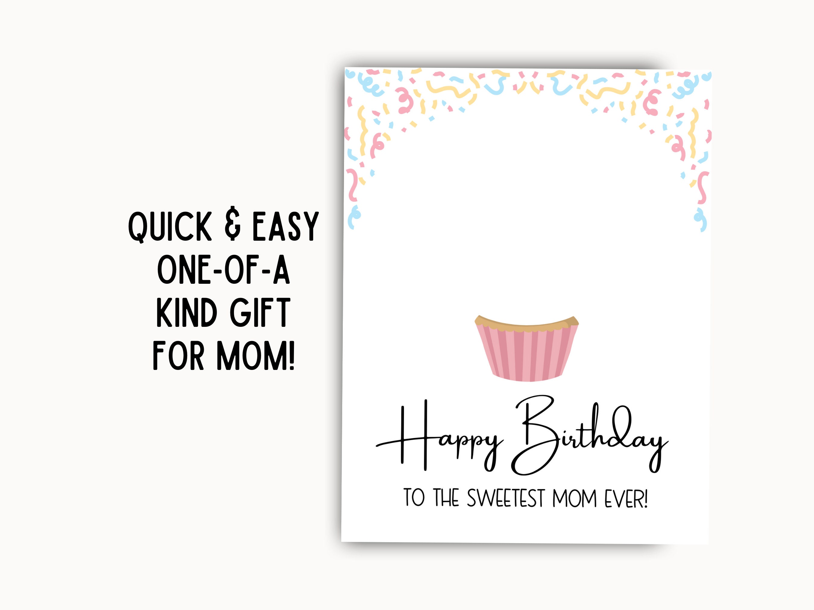 Happy Birthday Mom Card, Birthday Handprint for Mom, Handprint Art Printable, Gift for Mom From ...
