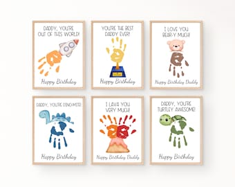 Daddy Handprint Birthday Card: DIY Kids Craft (PDF Download)