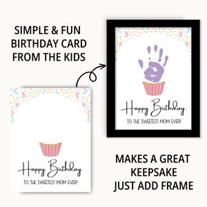 Mom Handprint Birthday Card Printable, Happy Birthday Mom Card, Gift for Mom Birthday Handprint, Mom Handprint Gift from Kids image 5