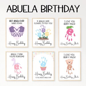Abuela Birthday Card, Handprint Birthday Card Printable, Abuela Gifts From Grandkids, Happy Birthday Handprint Art for Grandma