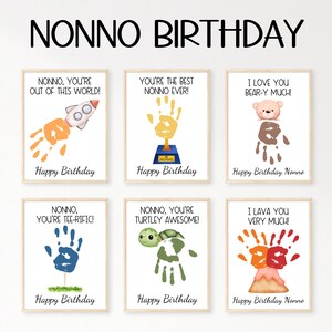 Nonno Birthday Card, Birthday Gift for Nonno, Happy Birthday Handprint Card, Bday Gift from Grandkids, Handprint Art Printable