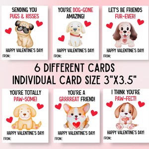 Printable Dog Valentine's Day Cards, Valentines for Kids Class, School ...