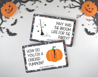 Halloween Joke Cards, Printable Lunchbox Notes for Kids, School Lunch Notes