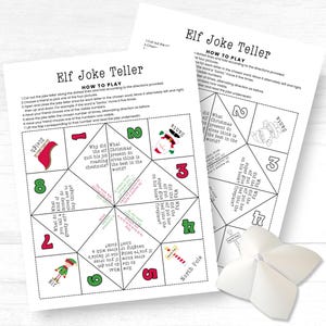 Christmas Elf Jokes Cootie Catcher: Printable Party Game (PDF)