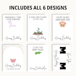 Mom Handprint Birthday Card Printable, Happy Birthday Mom Card, Gift for Mom Birthday Handprint, Mom Handprint Gift from Kids image 2