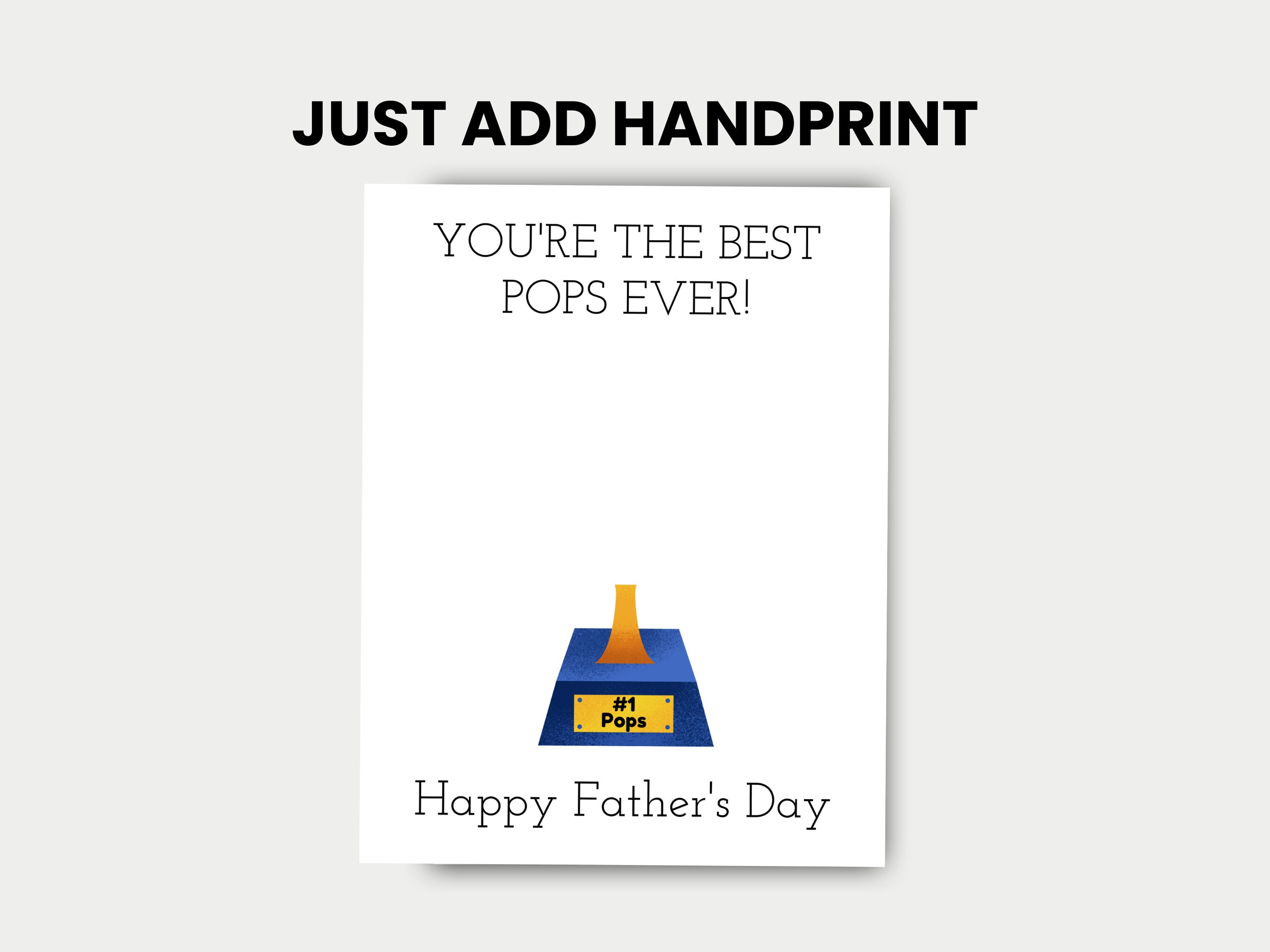 Best Pops Ever Fathers Day Handprint Card Fathers Day Gift - Etsy
