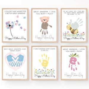 Great Grandma Handprint Mothers Day Card, Great Grandma Gifts for Mothers Day, Printable Mothers Day Handprint Card, Gifts from Grandkid