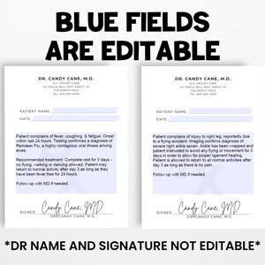 Editable Elf Sick Note: Reindeer Flu, Ankle Sprain (printable PDF) - Etsy