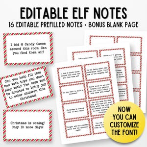 Editable Elf Note Cards, Printable Elf Note Template, Personalized Message from Elf, Elf Activity, Note From Elf, Elf Stationary
