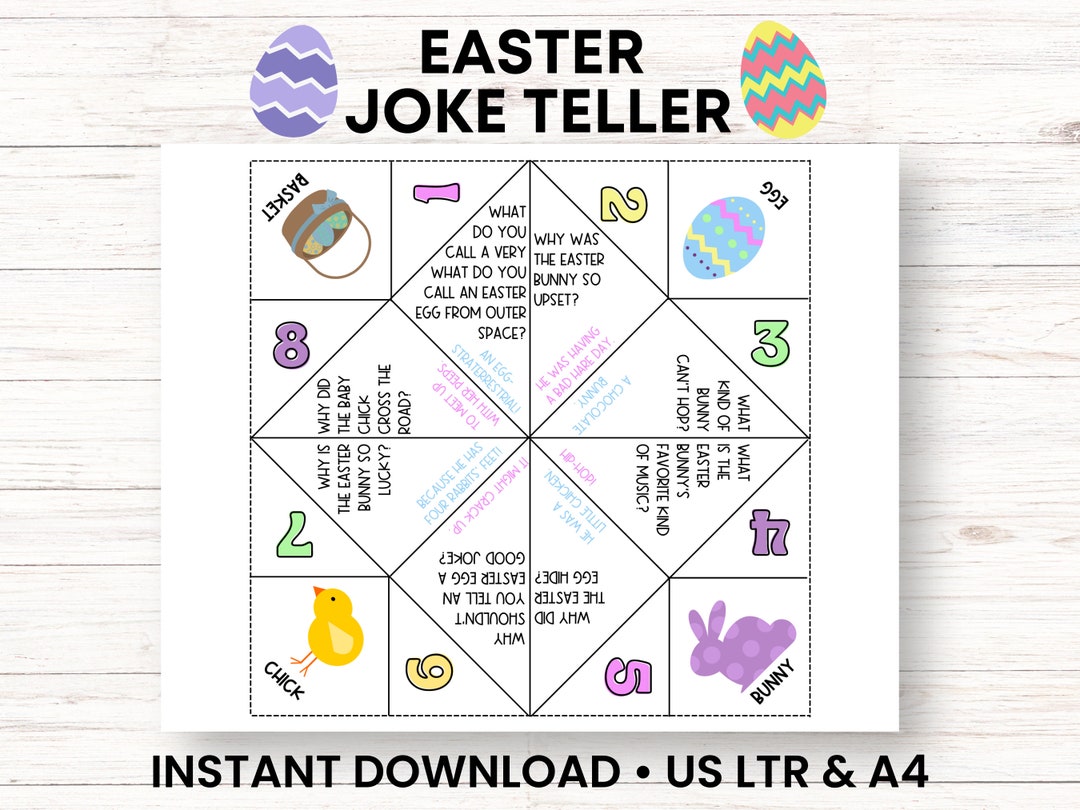 Easter Cootie Catcher Printable Joke Teller Printable Easter - Etsy