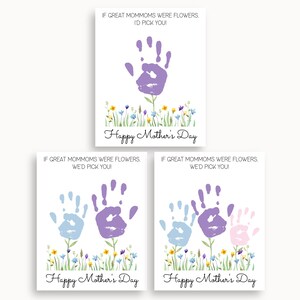 Great Mommom Mothers Day Handprint Gift, Handprint Mothers Day Card, Gift For Great Mommom From Grandkids, Printable Handprint Art