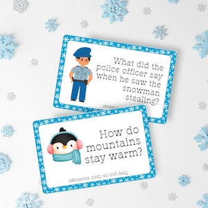 Winter Jokes for Kids, Printable School Lunchbox Notes, Snowman Jokes, Winter Riddles