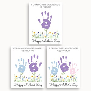 Grandmother Mothers Day Handprint Card, If Grandmothers Were Flowers, Grandmother Gift From Grandkids, Happy Mothers Day Card Printable