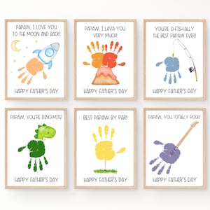 Papaw Fathers Day Gifts, Printable Handprint Fathers Day Card, Gift For Papaw From Grandkids, Happy Father's Day Papaw