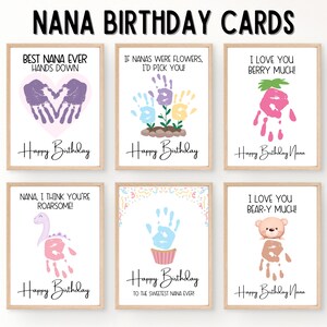 Nana Birthday Card, Happy Birthday Handprint Art, Nana Gift From ...