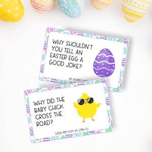 Easter Lunchbox Jokes for Kids, 24 Printable Kids Joke Cards, Lunch Box Notes, Easter Basket Stuffer