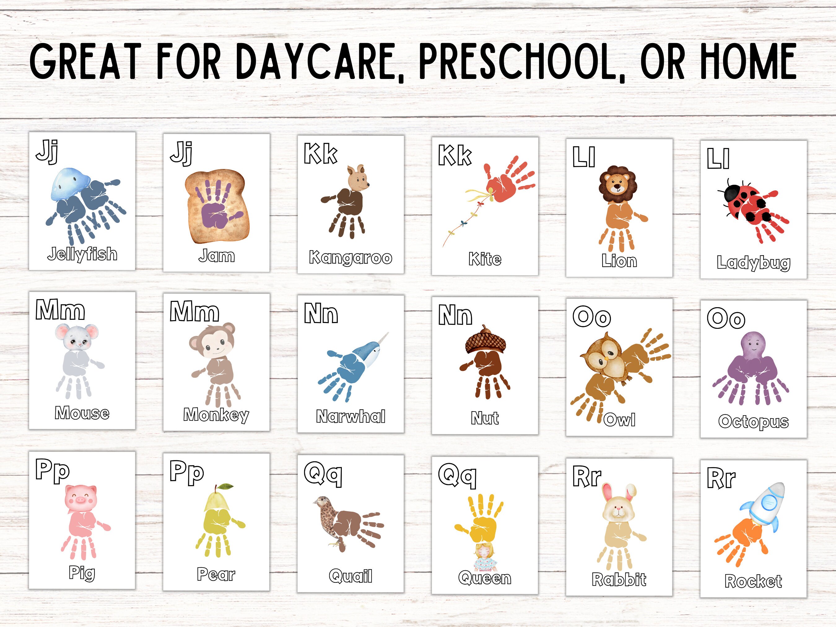 Alphabet Handprint Book Kids Handprint Art Printable ABC - Etsy