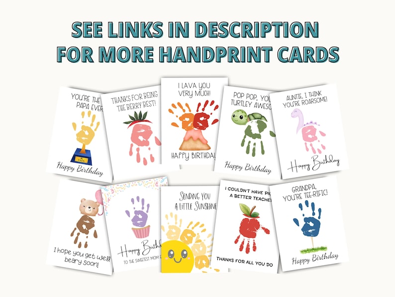 Mom Handprint Birthday Card Printable, Happy Birthday Mom Card, Gift for Mom Birthday Handprint, Mom Handprint Gift from Kids image 8