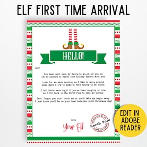 Elf Arrival Letter First Time Editable, Printable Elf Welcome Letter, Elf Hello, New Elf Letter Printable, Personalized Elf Letter Template