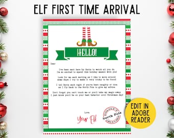 Elf Arrival Letter First Time Editable, Printable Elf Welcome Letter, Elf Hello, New Elf Letter Printable, Personalized Elf Letter Template