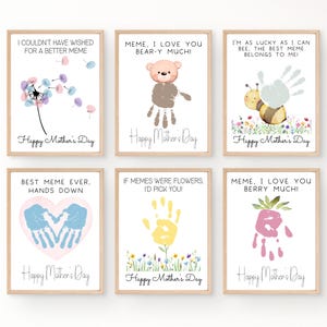 Meme Handprint Mothers Day Card, Meme Gifts for Mothers Day, Mothers Day Handprint Meme, Gifts from Grandkid, Printable Mothers Day Card